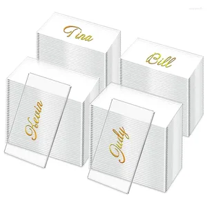 Party Decoration 50st Acrylic Rectangle Place Cards för bröllop Clear Blank Gästnamn Kort Transparent bordssittning