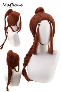 Parti Malzemeleri Anime Katara Cosplay Kadın Peruklar Kostüm Aksesuarları Karikatür Avatar Son Airbender Headgear Kıyafetler Cadılar Bayramı Takım Props