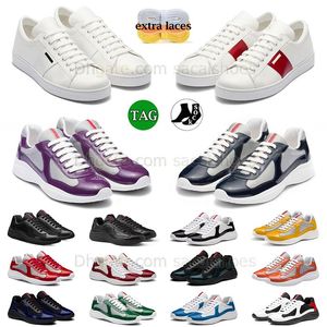 2024 Dhgates Sneakers Prad Loafers Casual Shoes America Cup Love Prads Panda Platform Running Shoe Mesh Stitching Genuine Leather Nylon Fabric Breathable Trainers