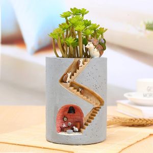 Creative Hedgehog Planter harts blomkrukor för suckulenter luftväxter trädgårds krukor dekorativa figurer för hem bordsdekor 240320