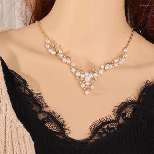 Collana Orecchini Set Costume Fascino Moda Imitazione Perla Cristallo Donna Oro/Argento Placcato Argento Matrimonio Nuziale