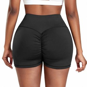 Hohe Taille Yoga Shorts Fitn Frauen Slim Fit Einfarbig Sport Leggins Scrunch Butt Booty Jogging Sportswear Weibliche Kleidung F5cO #