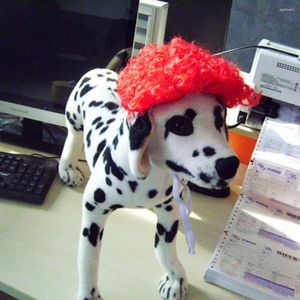 Cão vestuário gato traje engraçado encaracolado cabelo preto peruca de animal de estimação com cinta de renda para cosplay adereços macio leve anti-deslizamento cabeça