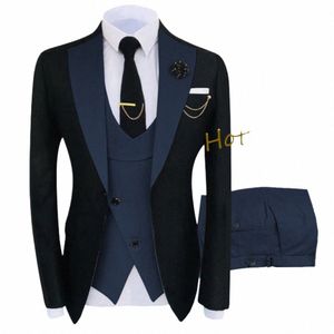 Novo Traje Homme Roupas Populares Luxo Party Stage Terno Masculino Groomsmen Regular Fit Tuxedo 3 Peice Set Jacket + Calças + Colete W7lW #