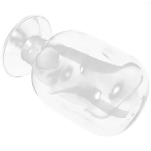 Vasos Clear Glass Jar Mini Matches Titular Pequeno Armazenamento Silicone Stopper Display Dome Recipiente Garrafa