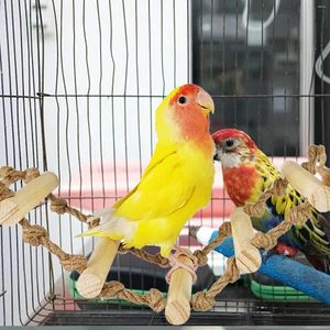 Inne zaopatrzenie ptaków stojak na drewno papugi żuć zabawka platforma drabina lina dla conures parakeet gavebirds finches