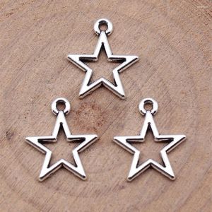 Encantos masculinos acessórios estrela pentagrama suprimentos para joias 14x16mm 40 peças