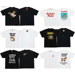 Fahsion Brand Designer Human Made Tees Mens Camiseta Love Duck Casais Mulheres Verão Camisetas Cottons Tops Casual Camisa Luxurys Roupas Street Human Make Shirt