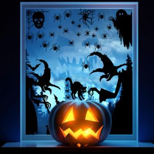 Stickers Halloween Spooky Glass Sticker Reusable Monster Spider Window Sticker Multifunctional Featival Theme for Party Home House Decor