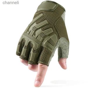 Rękawiczki taktyczne Nowe motocykl rowerowe rękawiczki bez palców Airsoft Half Palking Rower Runking Mittens Man YQ240328