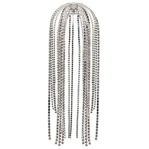 Stonefans Trendy Rhinestone Hair Associory سلسلة للنساء المجوهرات الأنيقة الكاملة الكريستال شرابة الشعر بسلسلة طويلة المزيج Headwear W01238W