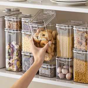 Bottiglie di stoccaggio Contenitori per alimenti a prova di perdite Set di barattoli sigillati con capacità ermetica per cereali da cucina Frutta da frigorifero