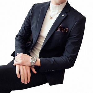 2023 FI Retro Black Sucible Men Men Spring Nowe wysokiej jakości biura męskie Blazery Blazers Big Kołnierz Slim Suit Coats S-4xl 146b#