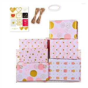 Decorazione per feste Carta da regalo di compleanno in oro rosa Fogli piegati per ragazze per matrimoni San Valentino per tutte le occasioni