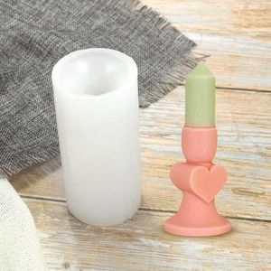 Baking Moulds 3D Long Pole Heart Shape Silicone Candle Mold Diy Wax Soap Mould Cake Decorating Tools Mousse Bakeware