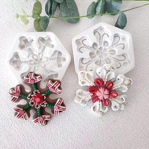 Baking Moulds DIY Christmas Snowflake Molds Sugarcraft Silicone Mold Cake Decorating Tools Cupcake Topper Fondant Chocolate Candy Resin