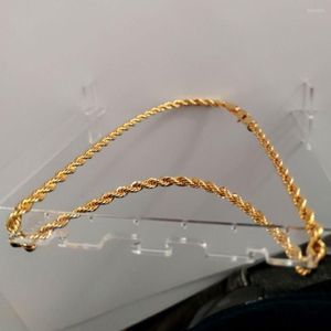 Colares Pingente Real 24k Ouro Amarelo GF Diamante Corte Ed Sólido XP Jóias Fantasia Imagem Original Mens Grosso 6mm Corda Chain2460