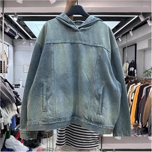 Herren Hoodies Sweatshirts Denim Jeans Männer Frauen Oversize Harajuku Schwerer Stoff Gewaschen Vintage Mit Kapuze Casual Hoodie Plovers Streetwear D Dhmvc