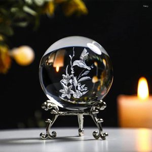 Decorative Plates 3D Engraved DIY Pography Props Gemstone Sphere Holder Art Craft Display Metal Base Home Decor Crystal Ball Stand Office