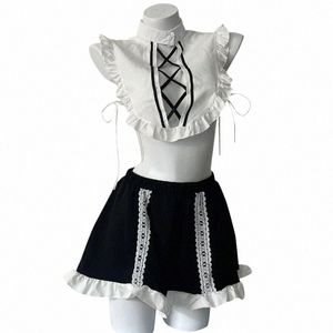 Nette Maid Uniform Anzug Cosplay Kostüm Hexe Outfits Halen Kostüm Anime Unterwäsche Party Nachthemd Mädchen Rolle Spielen Dessous U3q0 #