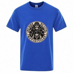 スカル半袖Tシャツモーターサイクル中毒ヒップホップコットTシャツメンズシャツクールティーハラジュクフィーストリートウェアX2BD＃