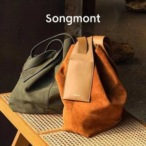 Song Songmont Ear Tote Bag Осень-Зима Новая пригородная сумка из воловьей кожи Большая вместительная сумка через плечо на одно плечо для женщин 240328