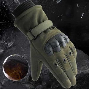 Tactical Gloves JSJM Men Winter Velvet Thickened Warm Long Finger Touch Screen Anti-Slip Full Ski YQ240328