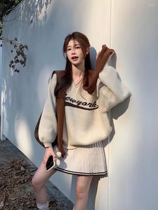 Lässige Kleider E Streetwearmaxi ES für Frauen Rsvppap Officials Store W4M Nom Ji Oni Lazy Chunky Loose Neck Pullover Sweater Wool Sweat Dress