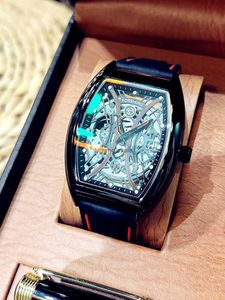 Полностью автоматические механические часы Richar*s с полой силиконовой лентой, мужские светящиеся индивидуальные черные технологии, немецкая концепция, законный бренд