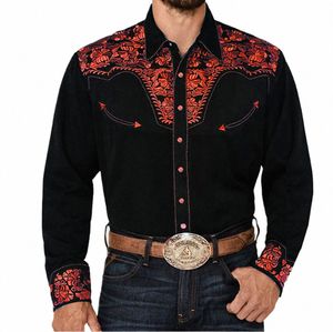 men's Retro Western Mexico Hawaii Shirt For Men Floral 3D Prints Lg Sleeve Fi Designer Ventilate Clothes For Man Clothing Q6bc#