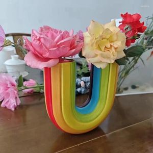 Wazony tęczowe wazon dla kwiatów dekoracyjny obiekt w kształcie litery U.