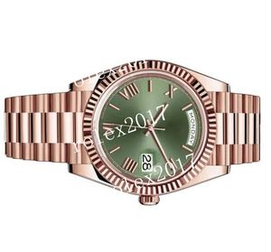 16 Colour Mens Men U1F Green Brown Champagne White Automatic 2813 Movement Everose Time Day Date Rose Gold Crystal Chocolate Designer 126333 126334 Wristwatches