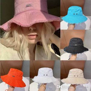 Atacado Casquette Bucket Chapéu Para Mulheres Bob Ampla Brim Chapéus Desfiado Cap Designer Sun Prevent Bonnet Snapbacks Outdoor Fishing Dress Beanies