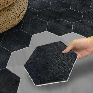 Adesivos 5/10 pçs grosso hexágono piso adesivos espuma pvc à prova dwaterproof água autoadesivo telha adesivos de parede antiderrapante decalques à terra decoração do banheiro