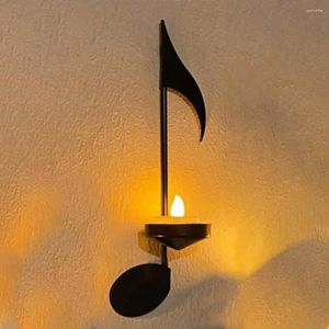 Candle Holders Candlelight Dinner Note Key Shape Arts Gifts Black Music Accessories Candlestick Light Display Stand Holder