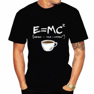 T Shirt para Homens Energia = leite + café Camiseta Homens Roupas de Verão Streetwear Em Torno Do Pescoço Camisa Fi Manga Curta T-shirts Tops Y8bM #