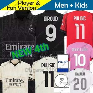 23 24 Maglia Milan GIROUD RAFA LEAO PULISIC 4th Soccer Jersey Kid Kit 2023 2024 Home Away 3rd Football Shirts Calcio Maillot TOMORI THEO Pleasures Fourth AC