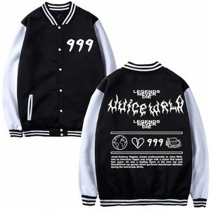 Rapper Juice Wrld 999 Männer Frauen Trend Baseball Jacke Mantel Sweatshirts Hoodie Trend Baseball Uniform Druck Strickjacke Kleidung Tops V8p6 #