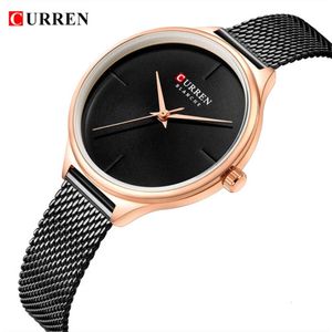 Curren Karien 9062 Women's Leisure Quartz rostfritt stål Milan Mesh Band Student Watch