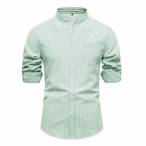 aiopeson cor sólida listrado camisas masculinas único bolso gola lg-mangas camisas para homens nova primavera camisas sociais homens l5vd #