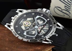 Luxury Design Mężczyźni Watch Big Dial Swiss Geneva Watches Top Brand Man Man Quartz Na rękawo Exalibur Model Red Blue Black RandWatches Sports Clock6063701