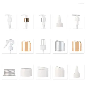 Storage Bottles 20/410 24/410 Plastic Disc Top Cap Aluminum Screw Lids For Cosmetic Mist Spray Pump Closure Personal Care Containter