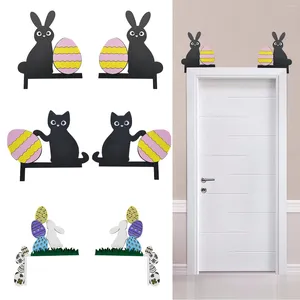 Decorazione per feste Ghirlanda decorativa invernale 1 PC Pasqua che spinge l'uovo Porta ad angolo Patchwork fai da te Decora Divertimento