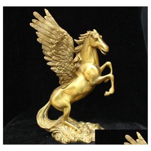 Konst och hantverk kinesiska feng shui brons mässing Lucky Wealth Animal Fly Zodiac Year Horse Statue5725183 Drop Delivery Home Garden Arts, Dhzgm