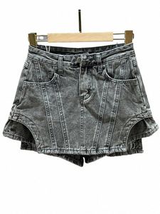 Deat Mulheres Shorts Nova Cintura Alta Fi Primavera Verão Persalidade Rua Assimétrica Shorts Jeans Saia 2024 11C248 I8Lh #