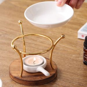 Brülörler seramik esansiyel yağ brülör kokusu ısıtıcı tealight mum tutucu aroma difüzör balmumu eriyik ev için daha sıcak