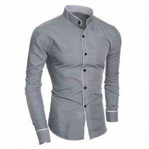 2023 männer Luxus Casual Formal Shirt Slim Fit Lg Hülse Weißes Hemd Männlich Komfortable Sozialen Dr Shirts Marke Herren Kleidung s63W #