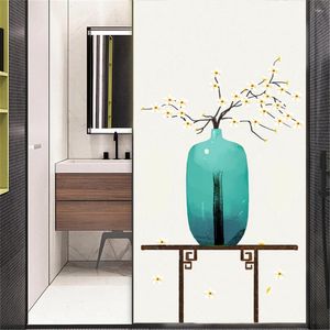 Window Stickers Privacy Windows Film Decorative Beautiful Vase Stained Glass No Glue Static Cling Frosted Tint