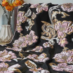 Materiał retro wytłoczona duża przędza kwiatowa barwiona Jacquard Spring Summer Bubble Sukienka do szycia DIY Fabric 50cmx140cm