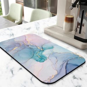 Table Mats Super Absorbent Drying Mat Marble Coffee Cup Ironing Leather Modern Art Texture Kitchen Counter Bar Drain